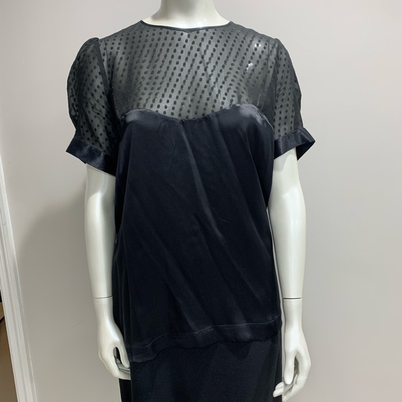 French Connection Silk Blouse. Very sexy see through top with polka dots - Picture 3 of 5